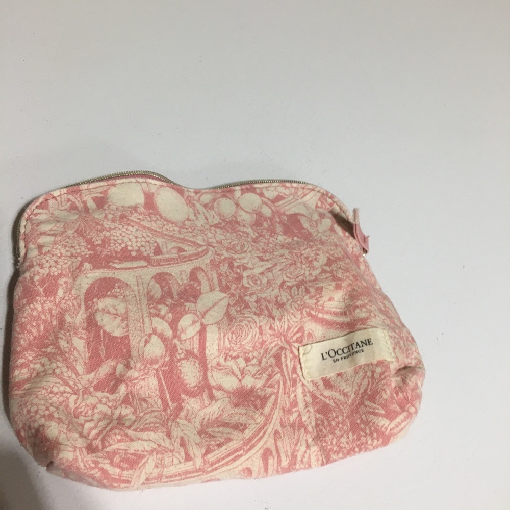 L'Occitane Pink Toile Cosmetic Pouch